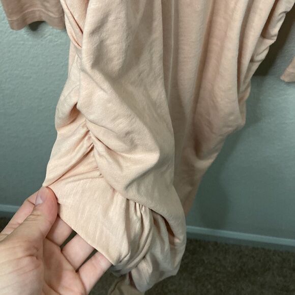 Sundry by Anthropologie Pale Pink Long Sleeve Ruched Dress - Picture 4 of 12